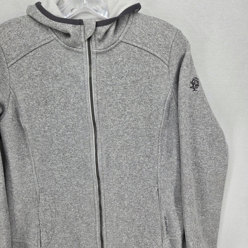 Zero Restriction Women Small Full Zip Fleece Hooded Jacket Gray Performance